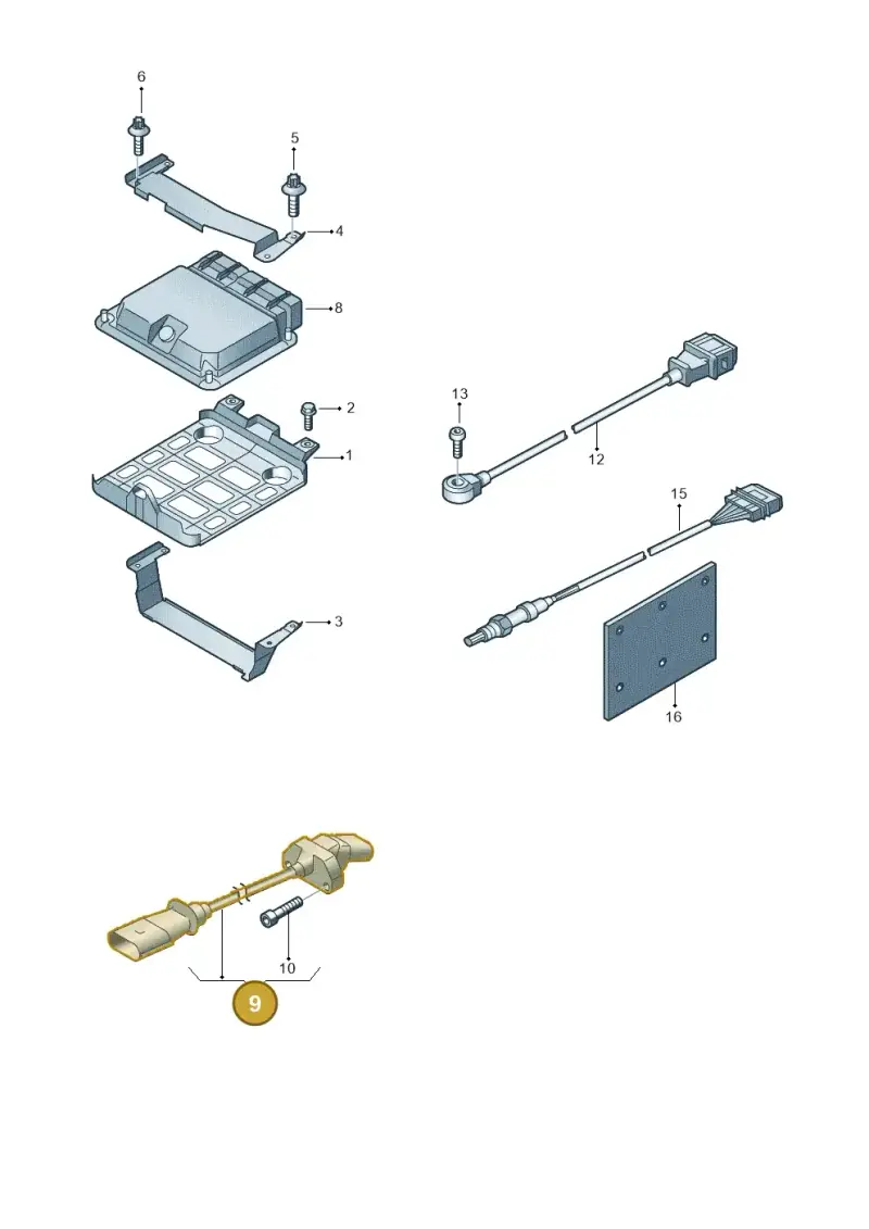 07K906433B — Audi RS3 Sportback (2011-2012) diagram 676906000, position 9