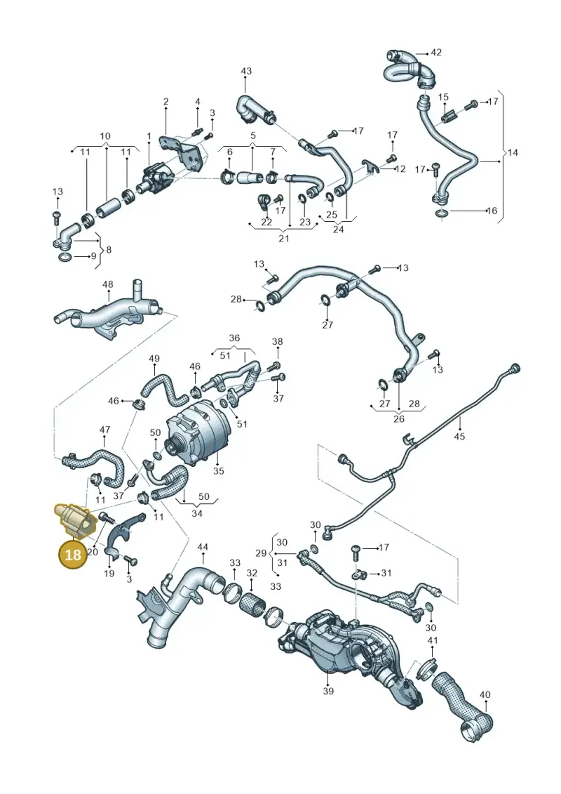 07K965561B — Audi RS6 Avant (2019-) diagram 538121002, position 18