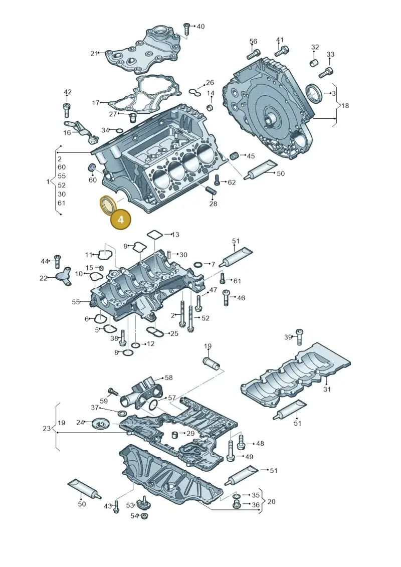 07L103051F — Audi RS4 Av. qu. 4.2 (2012-2015) diagram 695103000, position 4