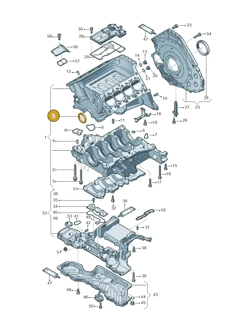 07L103051F — Audi RS6 Avant (2013-2018) diagram 717103150, position 5