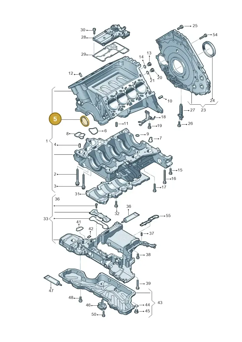 07L103051F — Audi A8L qu. 3.0 TDI (2013-2018) diagram 771103150, position 5