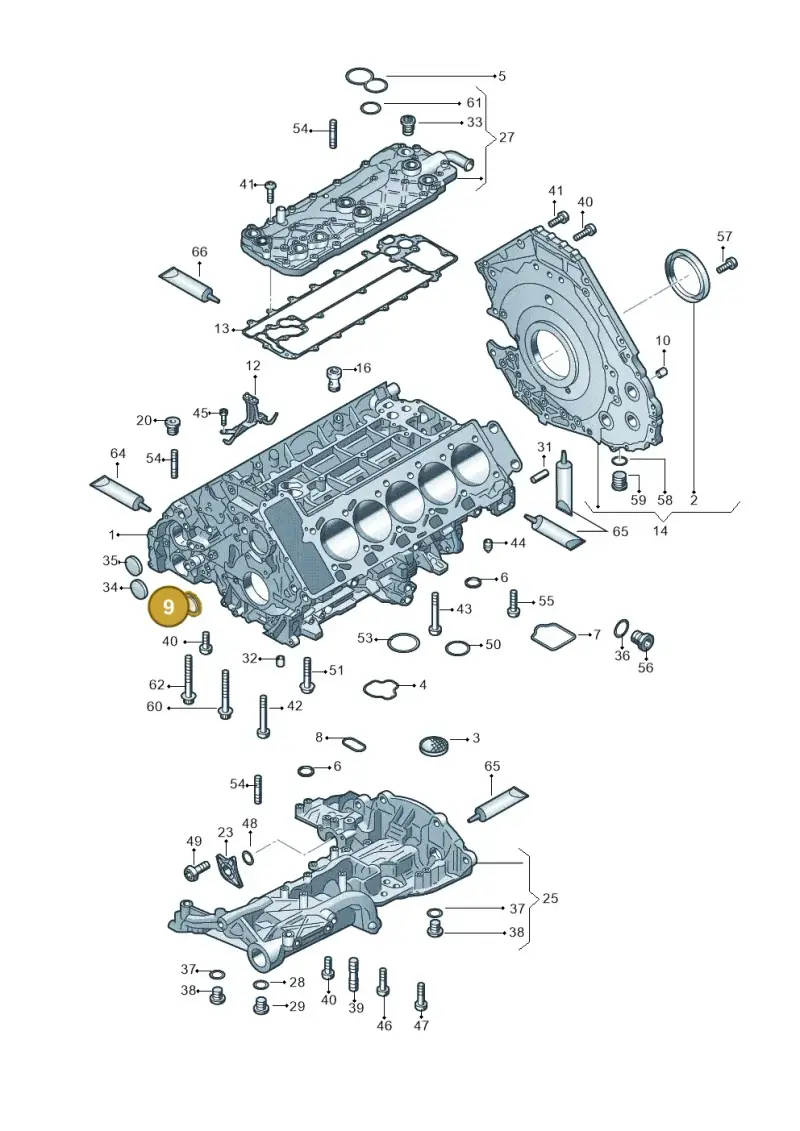 07L103051F — Audi R8 Spyder (2015-2024) diagram 641103000, position 9