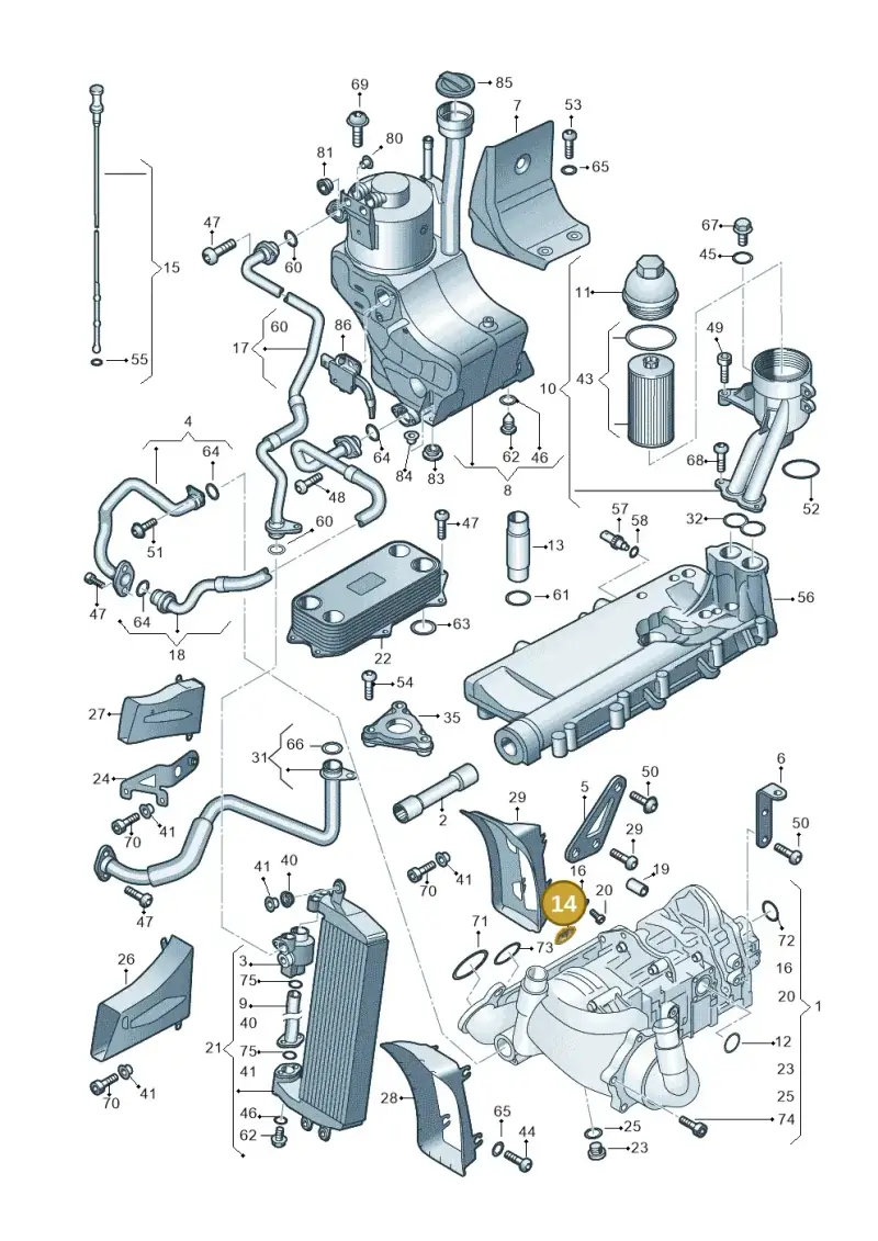 07L103081 — Audi R8 qu. 5.2 (2012-2015) diagram 618115100, position 14