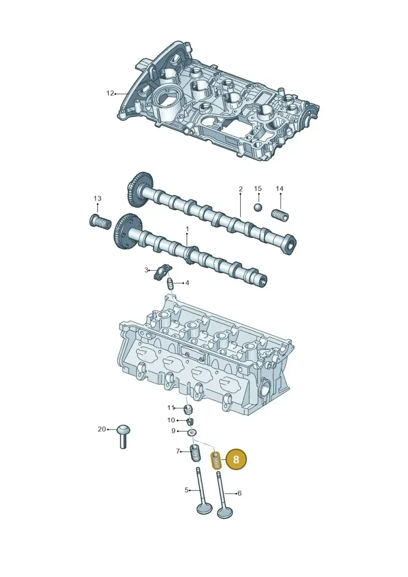 07L109629A — Audi A4 2.0 (2015-2019) diagram 849109090, position 8