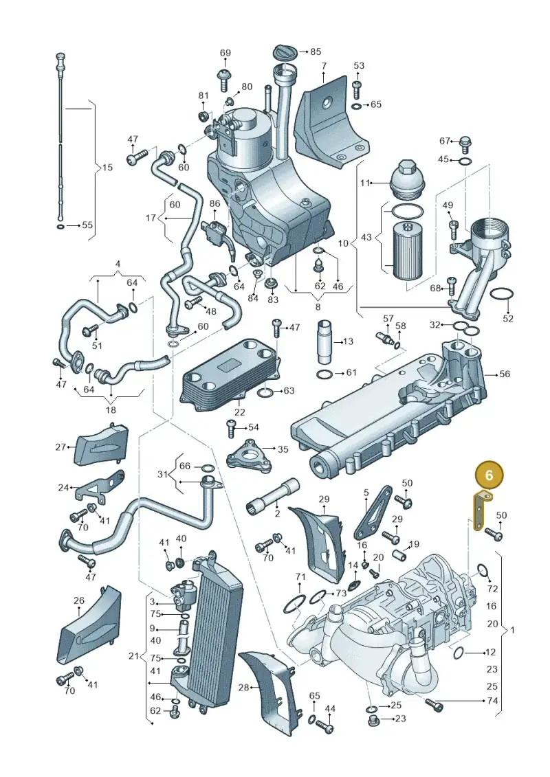 07L115318H — Audi R8 qu. 5.2 (2012-2015) diagram 618115100, position 6