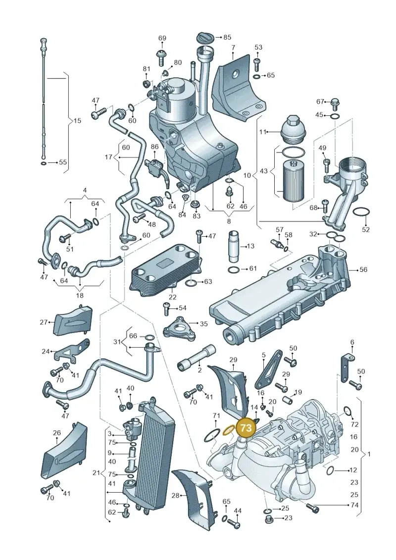 07L115446A — Audi R8 qu. 5.2 (2012-2015) diagram 618115100, position 73
