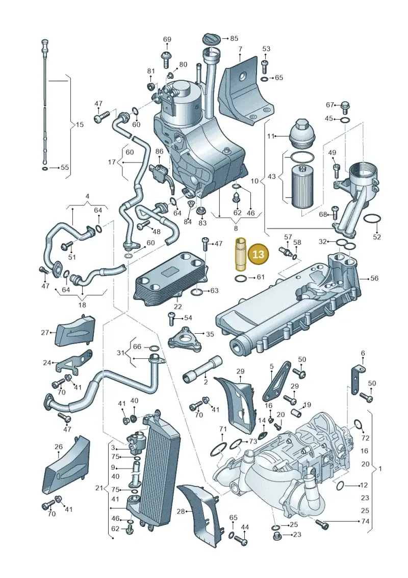 07L115467B — Audi R8 qu. 5.2 (2012-2015) diagram 618115100, position 13