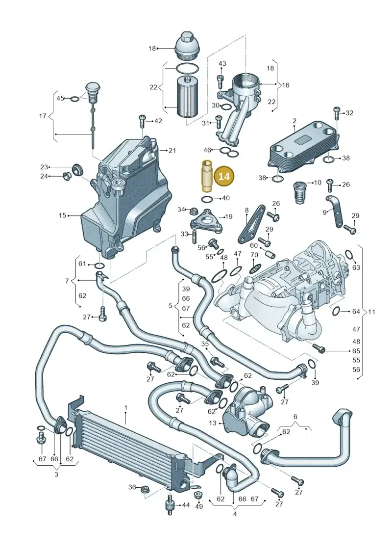 07L115467B — Audi RS6 Avant qu.5.0 (2007-2010) diagram 641115000, position 14
