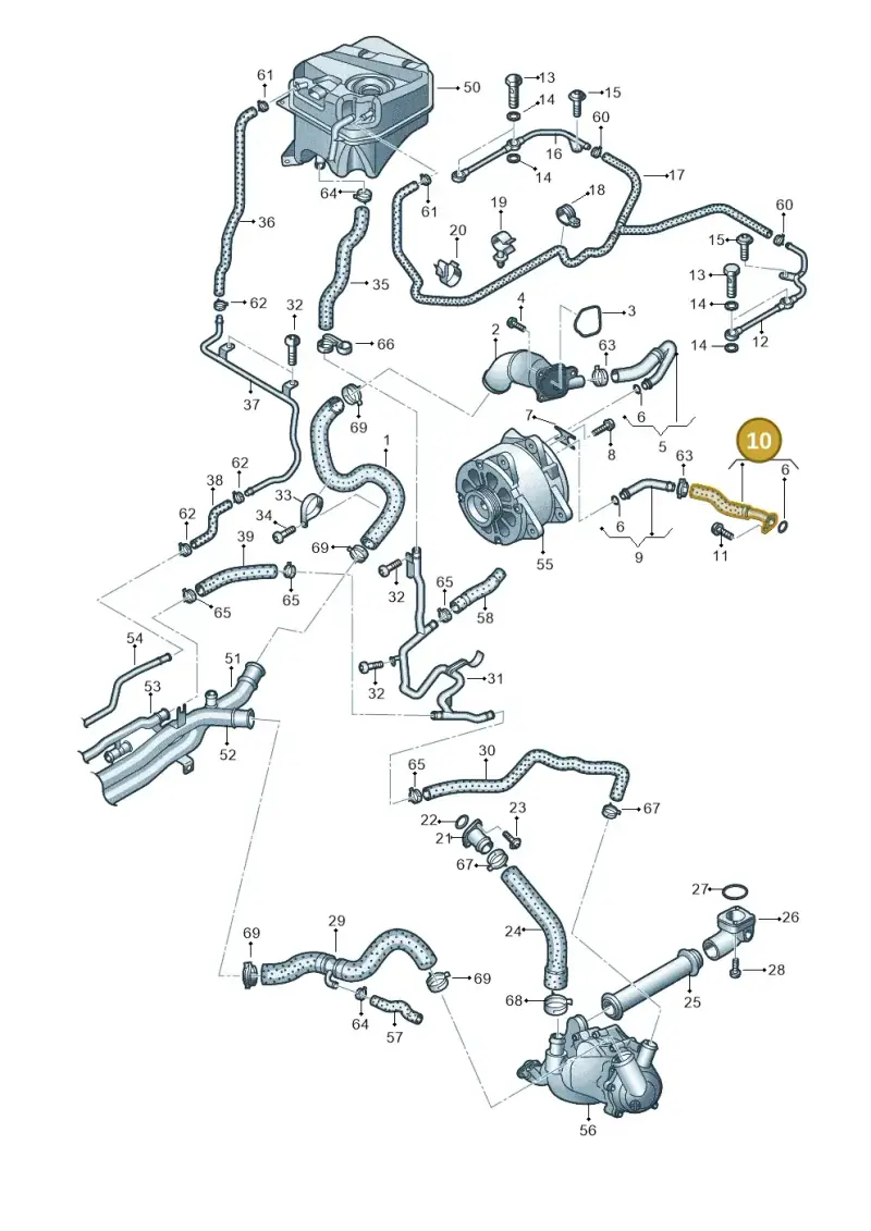 07L121030C — Audi R8 qu. 5.2 (2012-2015) diagram 752121410, position 10