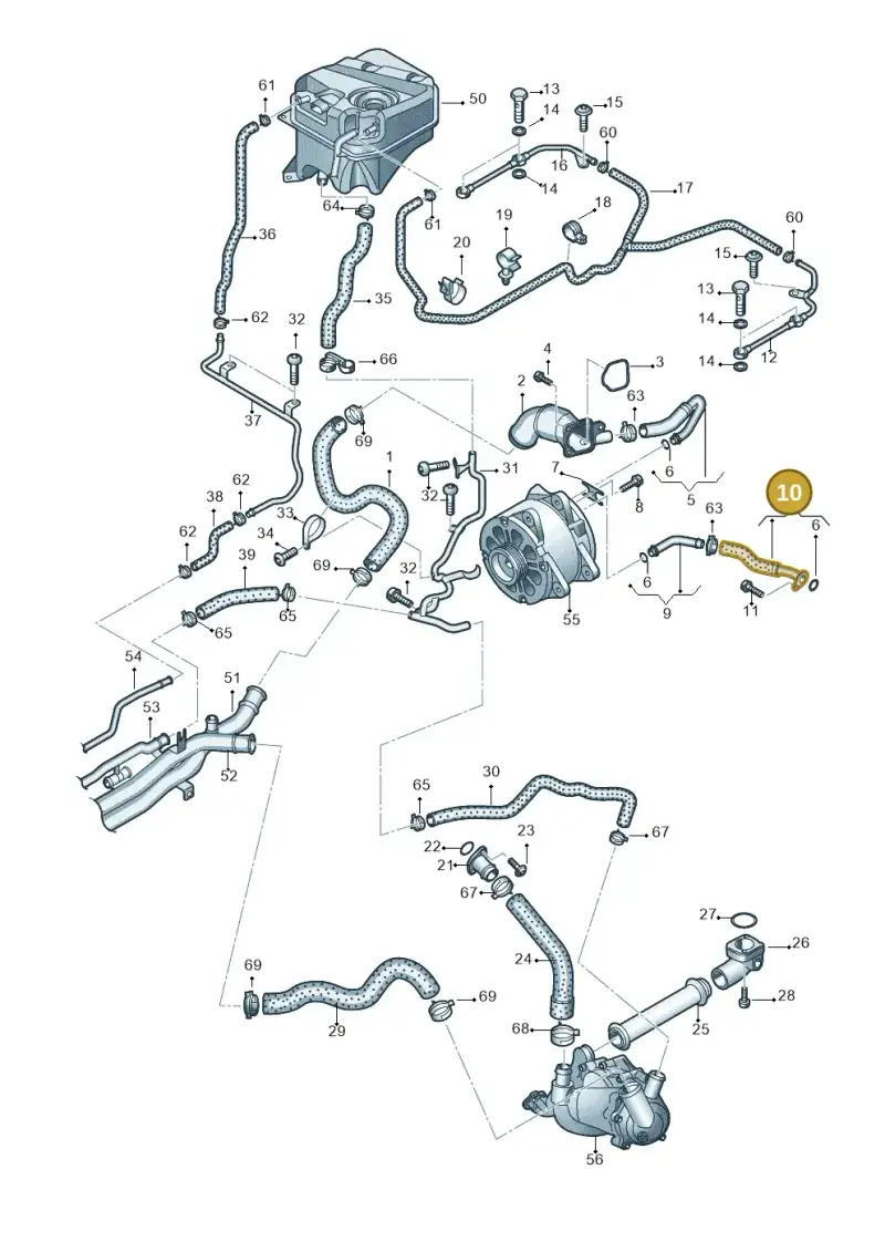 07L121030C — Audi R8 qu. 5.2 (2012-2015) diagram 618121400, position 10