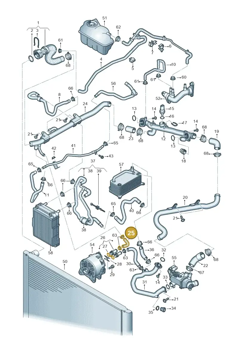 07L121053C — Audi A6 2.7 TDI (2008-2011) diagram 448121610, position 25