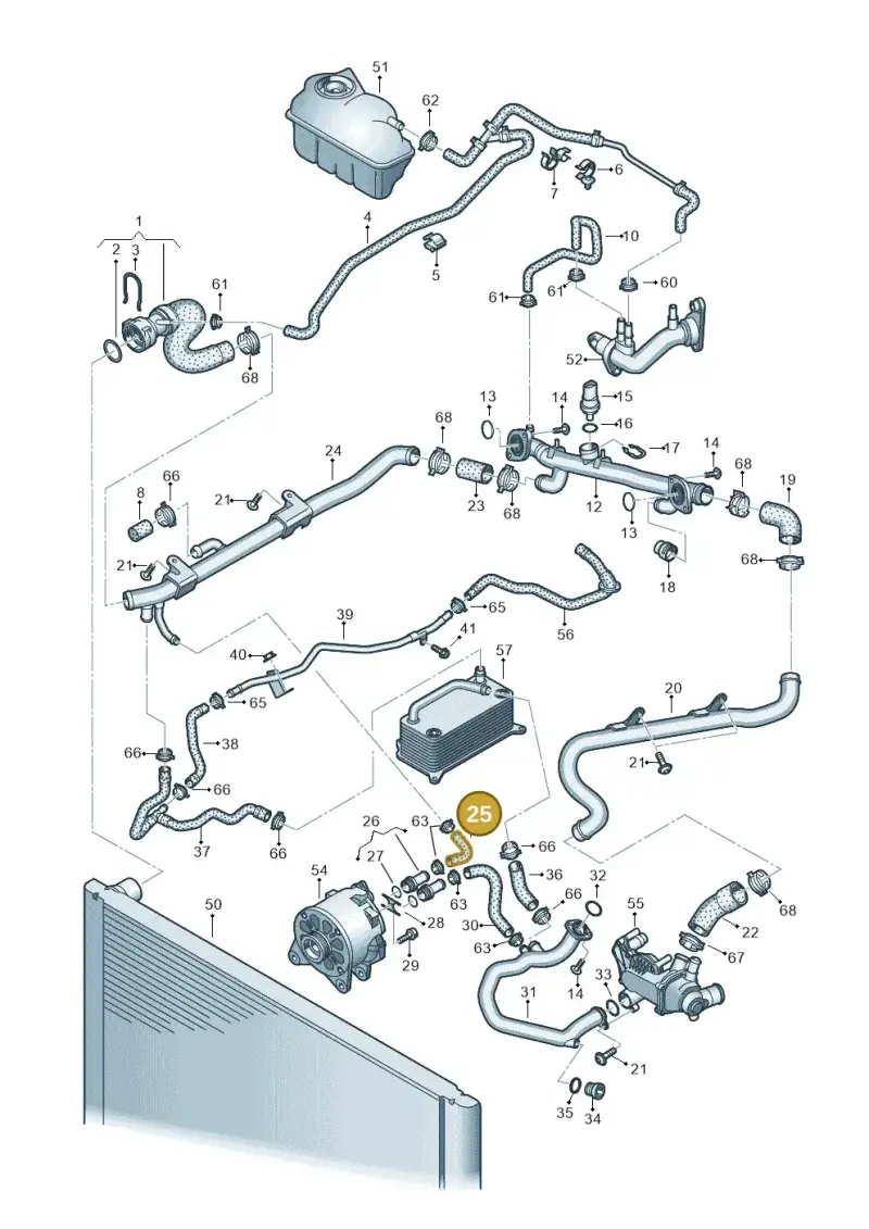 07L121053C — Audi A6 2.7 TDI (2008-2011) diagram 448121600, position 25