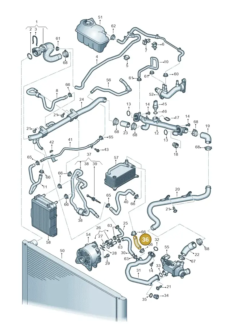 07L121057M — Audi A6 2.7 TDI (2008-2011) diagram 448121610, position 36