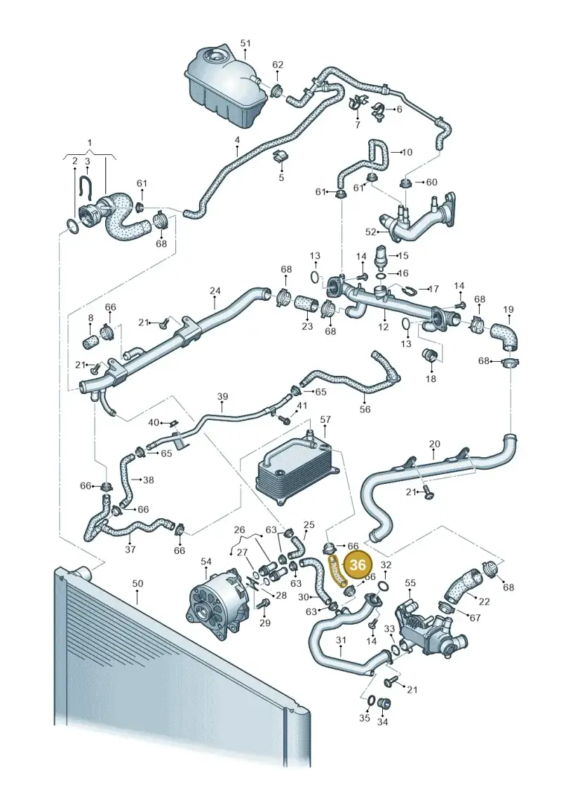 07L121057M — Audi A6 2.7 TDI (2008-2011) diagram 448121600, position 36