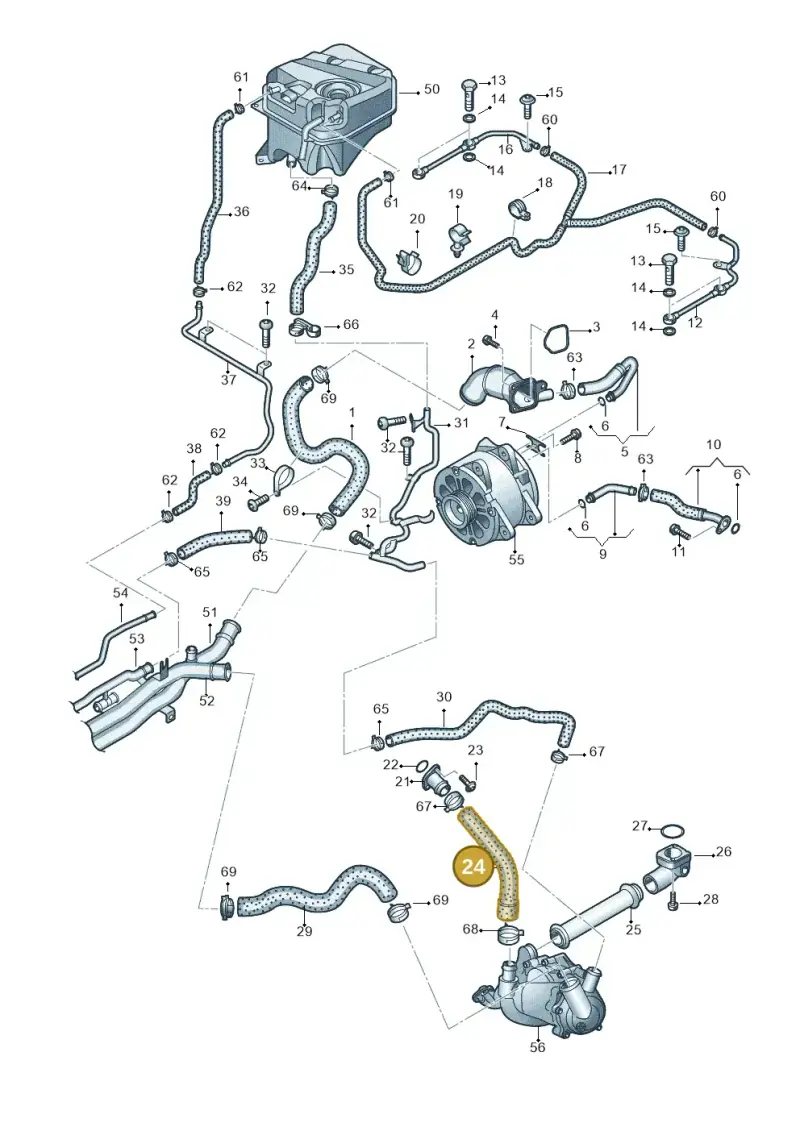 07L121057T — Audi R8 qu. 5.2 (2012-2015) diagram 618121400, position 24