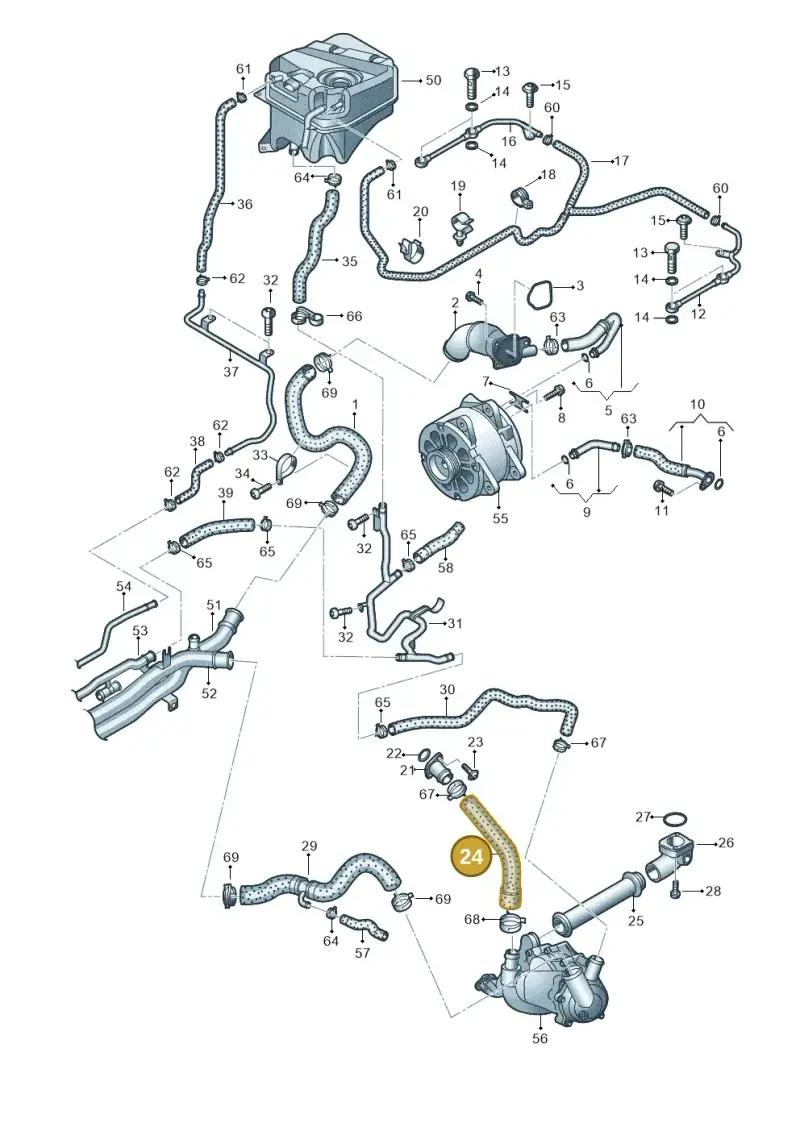 07L121057T — Audi R8 qu. 5.2 (2012-2015) diagram 752121410, position 24