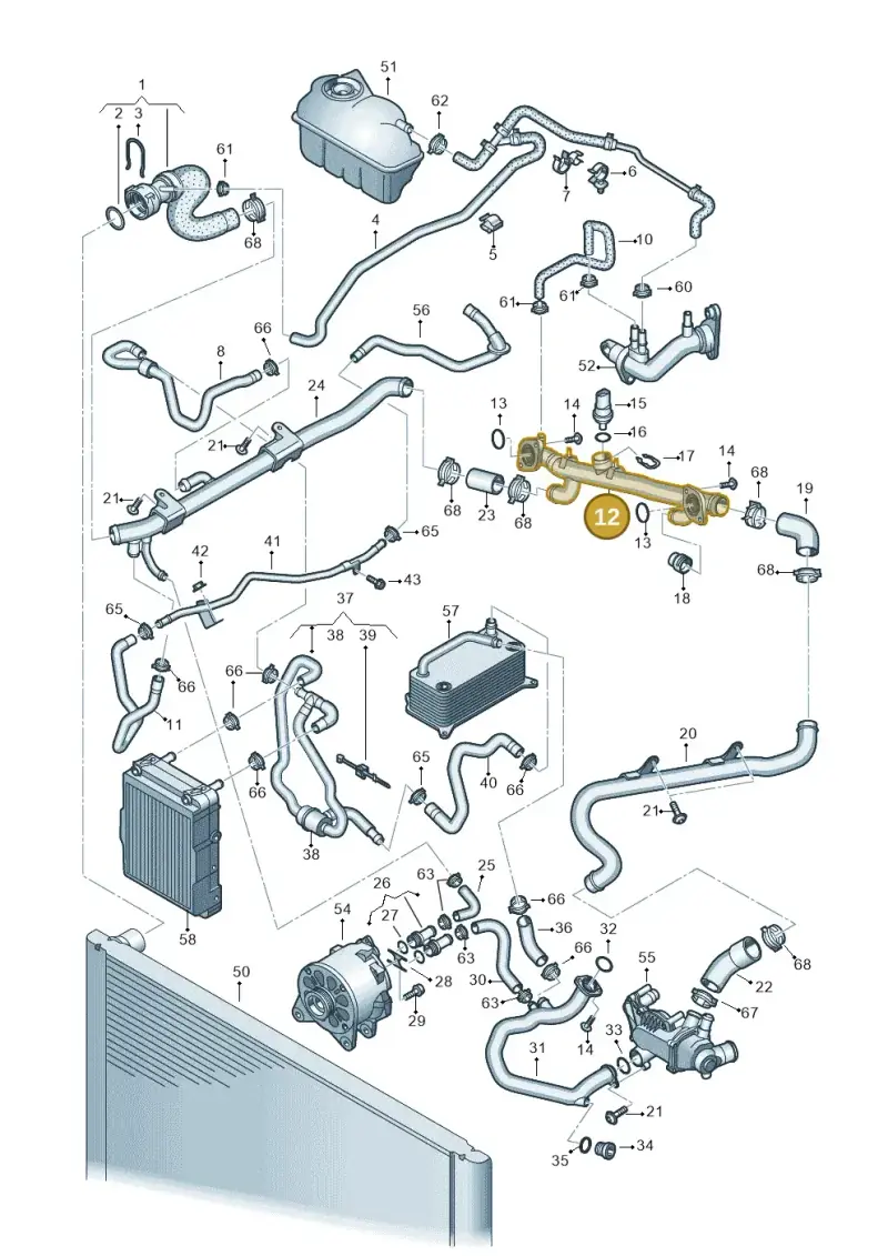 07L121071M — Audi A6 2.7 TDI (2008-2011) diagram 448121610, position 12
