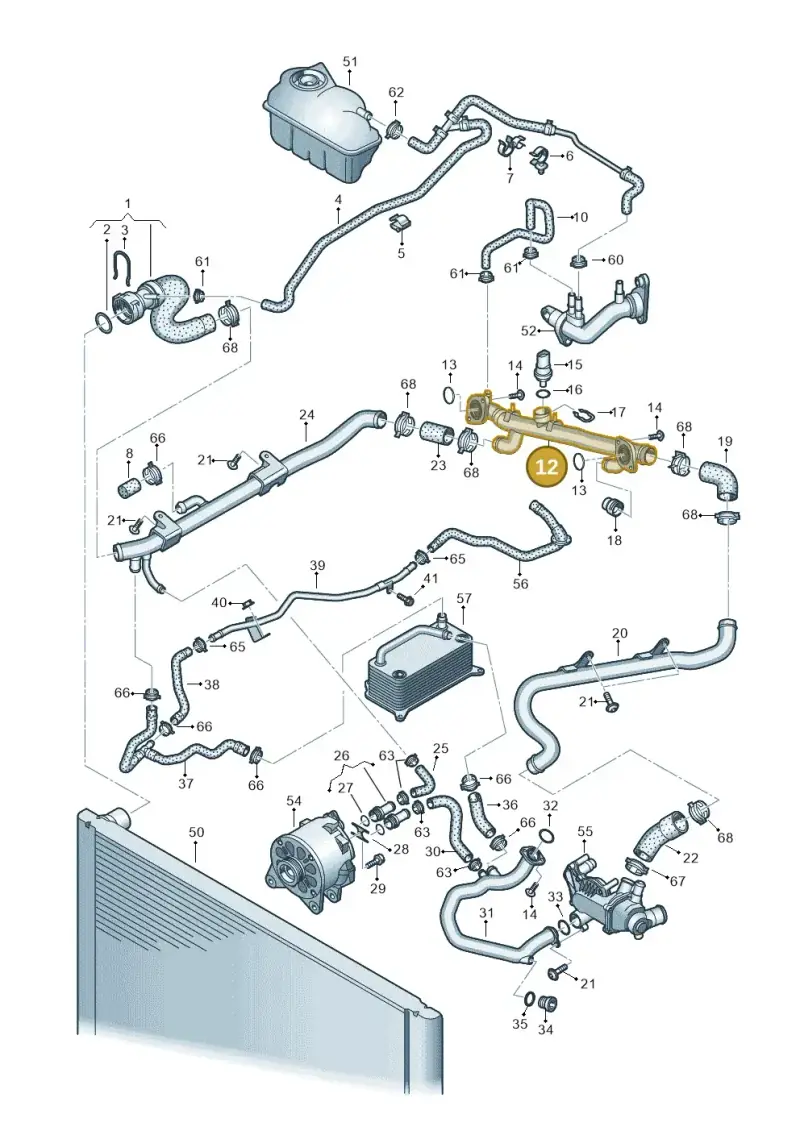 07L121071M — Audi A6 2.7 TDI (2008-2011) diagram 448121600, position 12