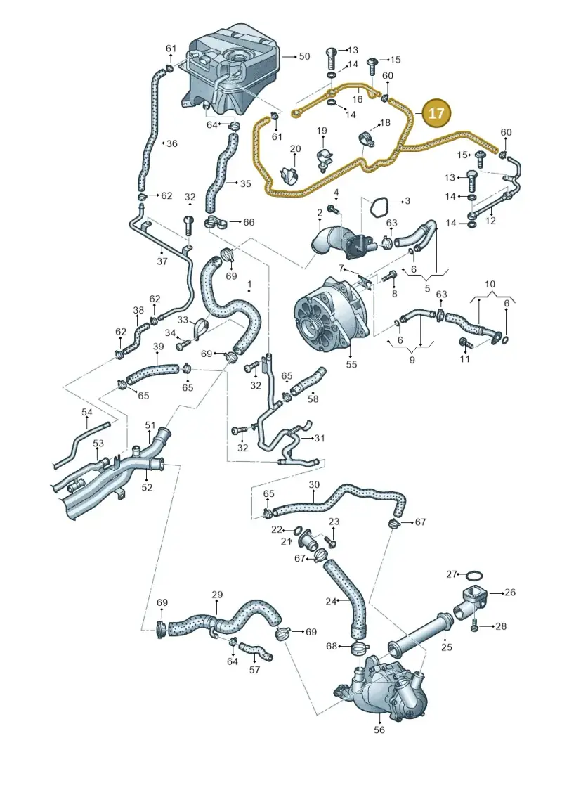 07L121086C — Audi R8 qu. 5.2 (2012-2015) diagram 752121410, position 17