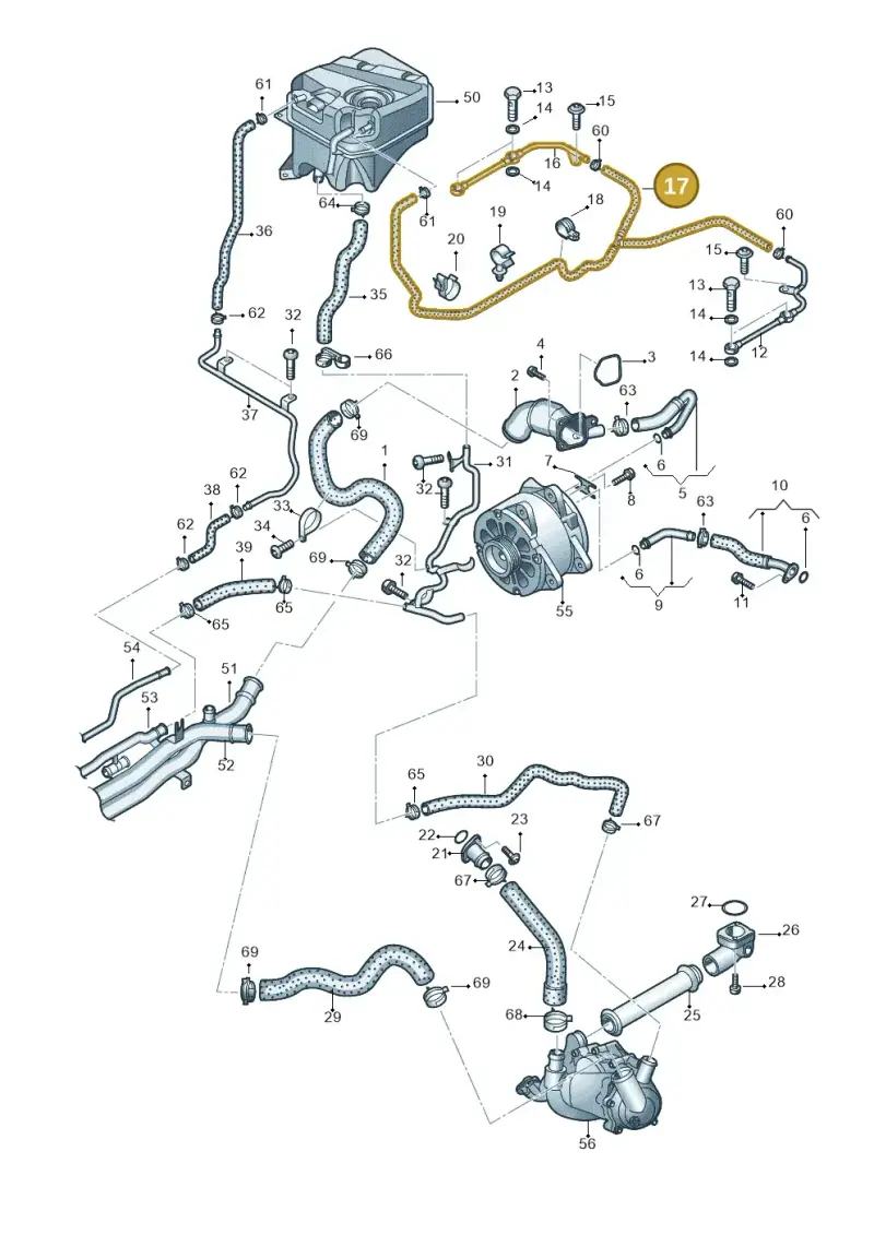 07L121086C — Audi R8 qu. 5.2 (2012-2015) diagram 618121400, position 17