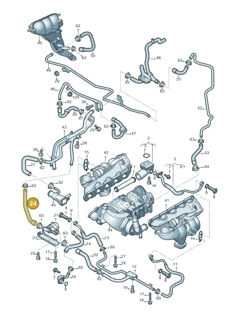 07L121088C — Audi RS6 Avant qu.5.0 (2007-2010) diagram 641121260, position 24