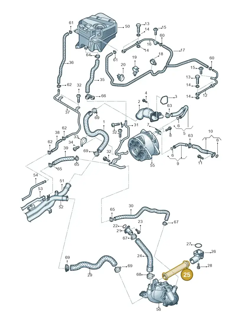 07L121237B — Audi R8 qu. 5.2 (2012-2015) diagram 618121400, position 25