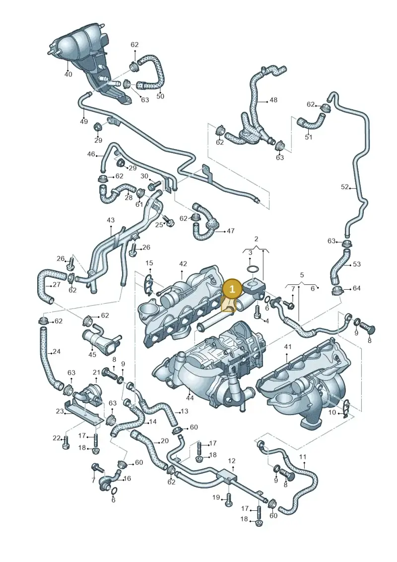 07L121237B — Audi RS6 Avant qu.5.0 (2007-2010) diagram 641121260, position 1