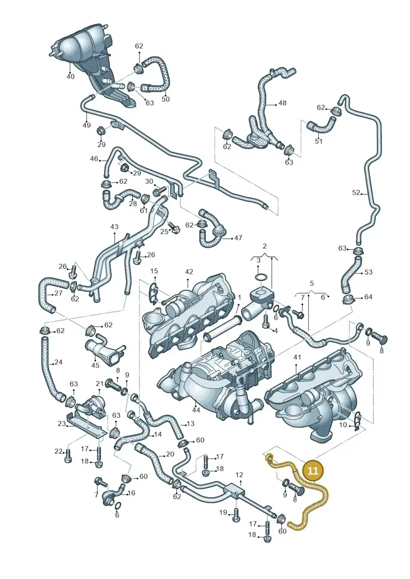 07L121492J — Audi RS6 Avant qu.5.0 (2007-2010) diagram 641121260, position 11