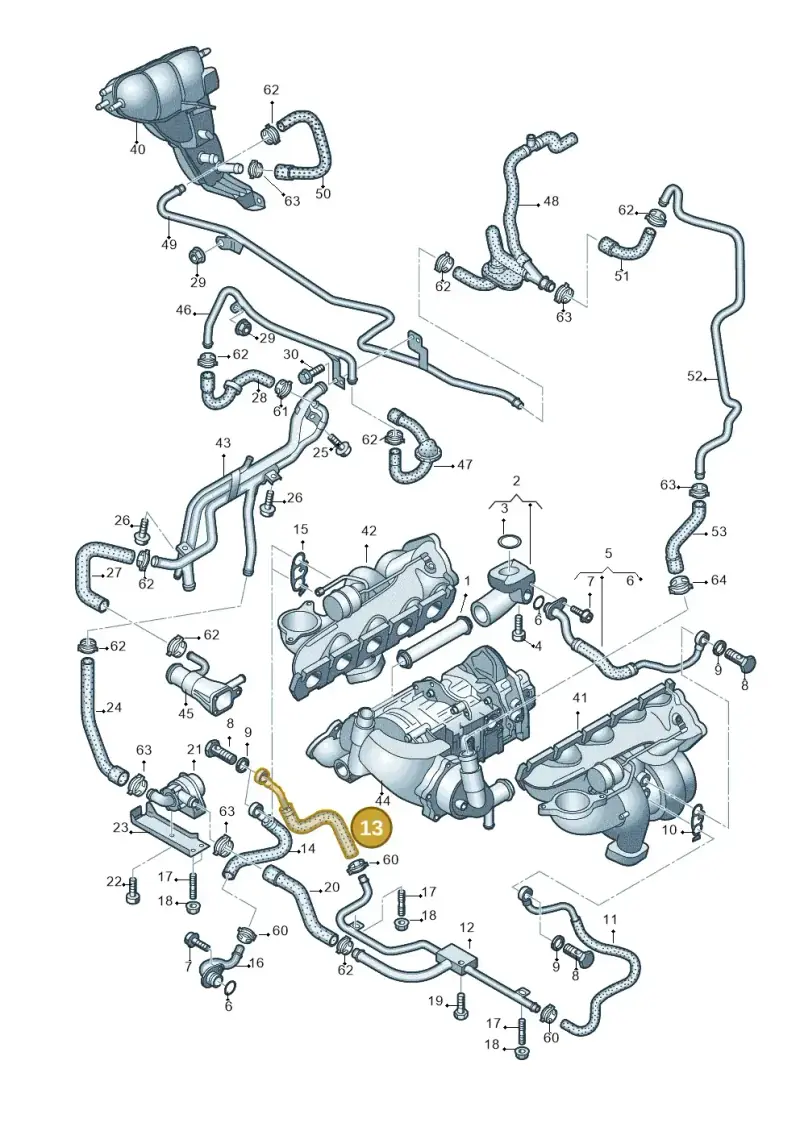 07L121492M — Audi RS6 Avant qu.5.0 (2007-2010) diagram 641121260, position 13