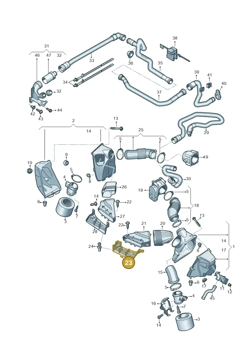 07L129617 — Audi A6 2.7 TDI (2008-2011) diagram 448133900, position 23