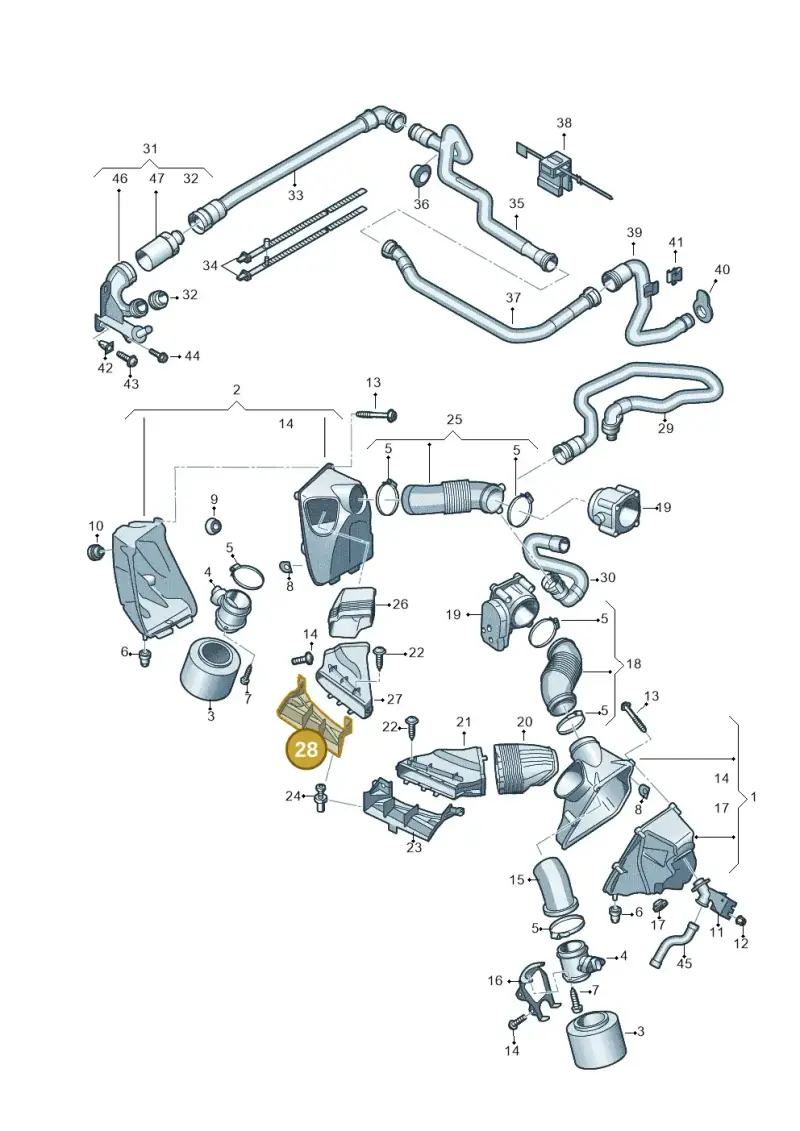 07L129618 — Audi A6 2.7 TDI (2008-2011) diagram 448133900, position 28