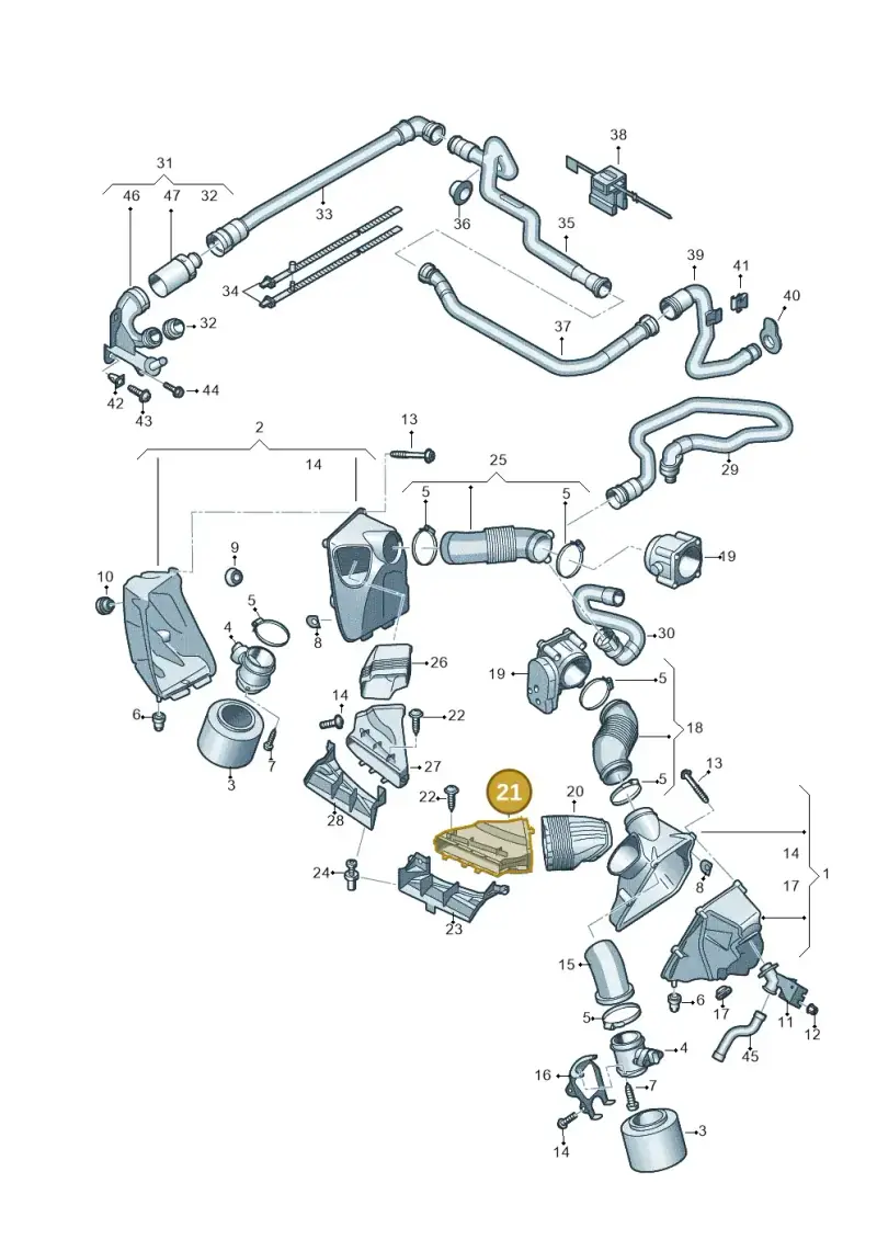 07L129665 — Audi A6 2.7 TDI (2008-2011) diagram 448133900, position 21