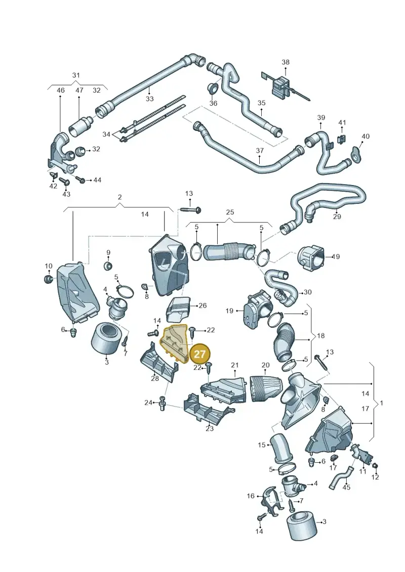07L129666 — Audi A6 2.7 TDI (2008-2011) diagram 448133900, position 27