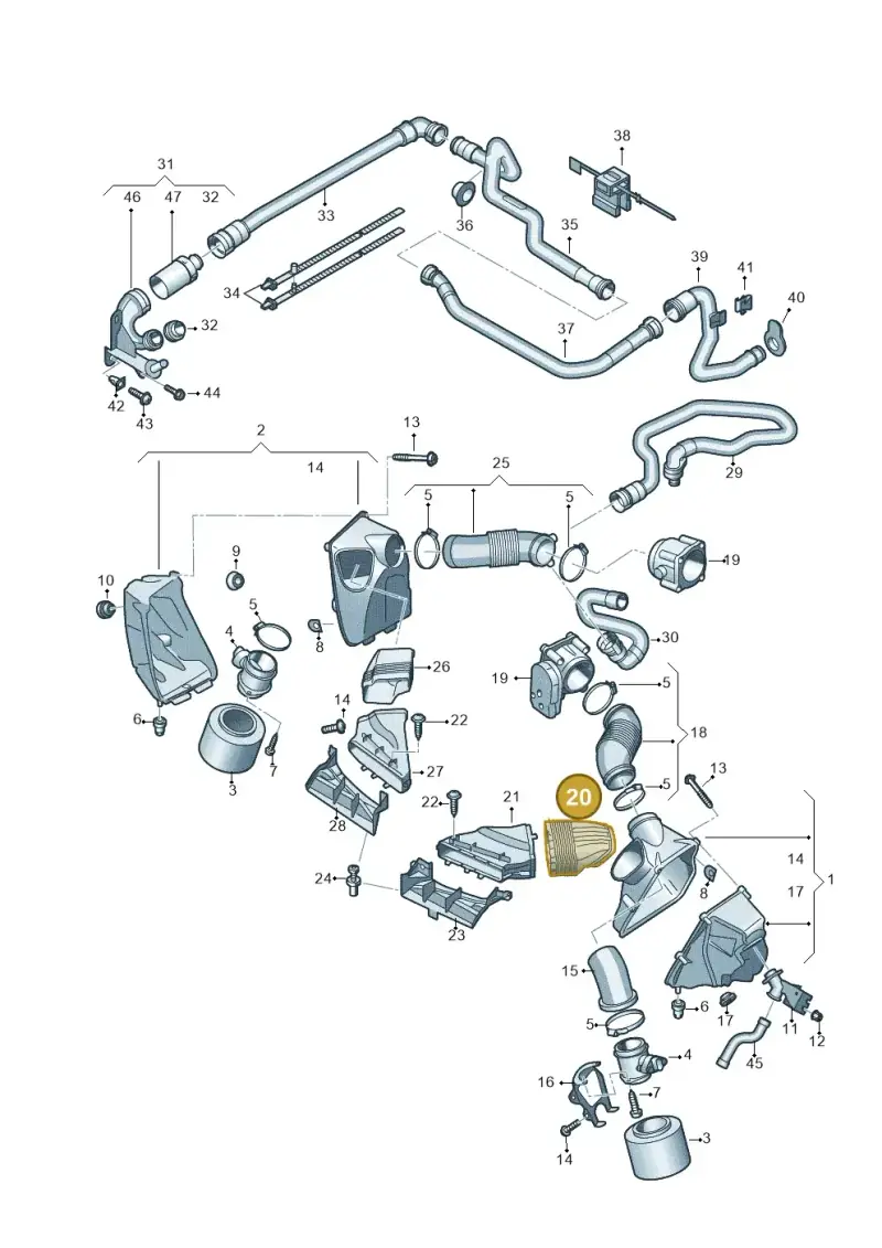 07L129739 — Audi A6 2.7 TDI (2008-2011) diagram 448133900, position 20