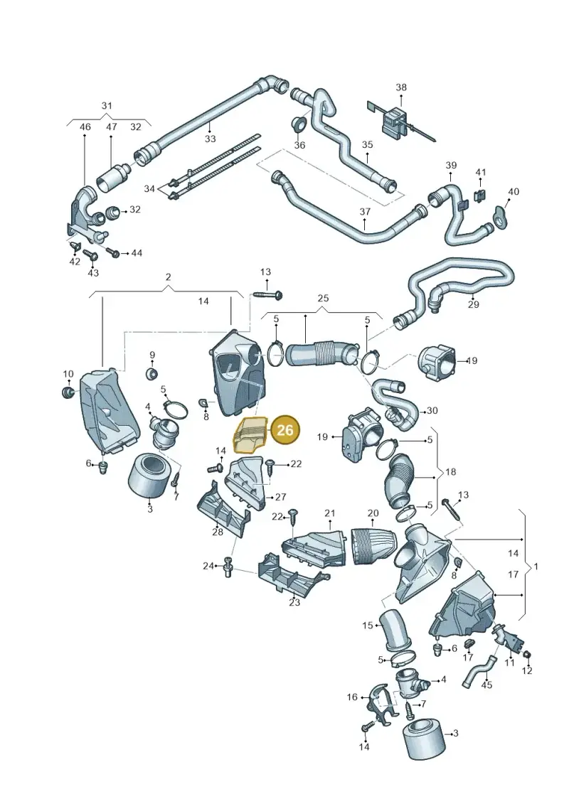07L129740 — Audi A6 2.7 TDI (2008-2011) diagram 448133900, position 26