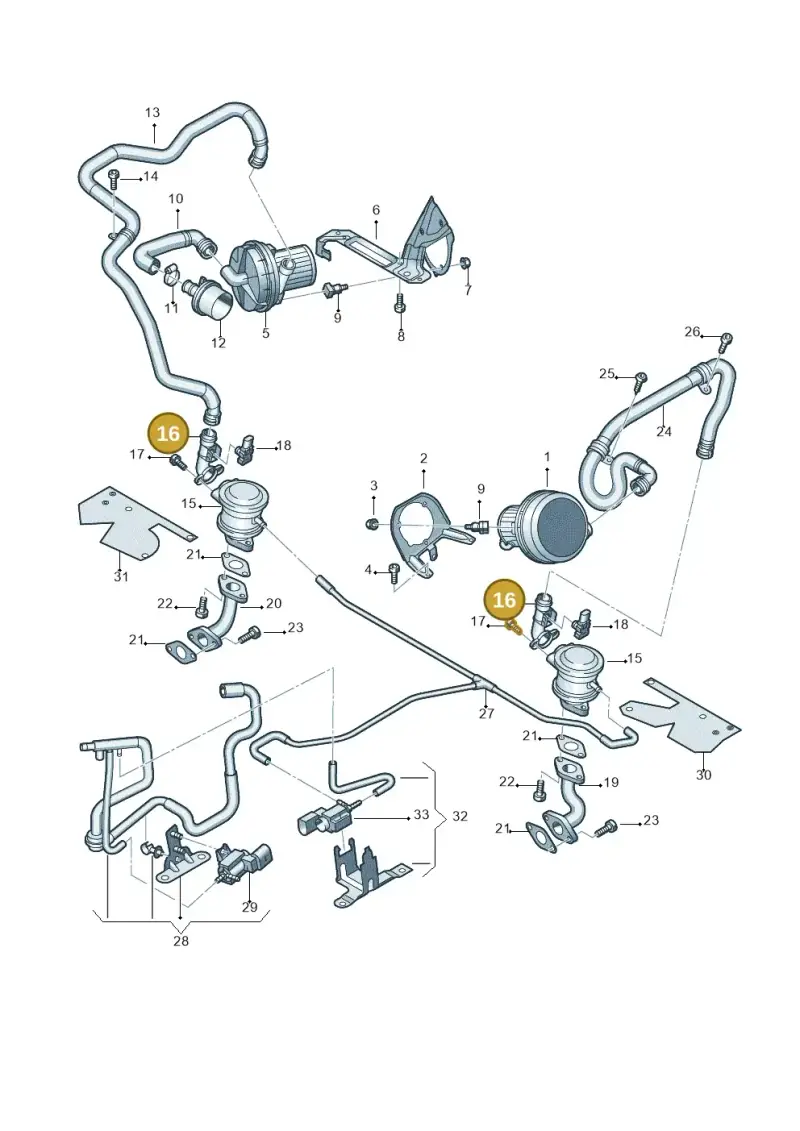 07L131119 — Audi RS4 Av. qu. 4.2 (2012-2015) diagram 618131350, position 16