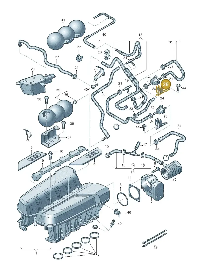 07L131157E — Audi R8 qu. 5.2 (2012-2015) diagram 618133150, position 26