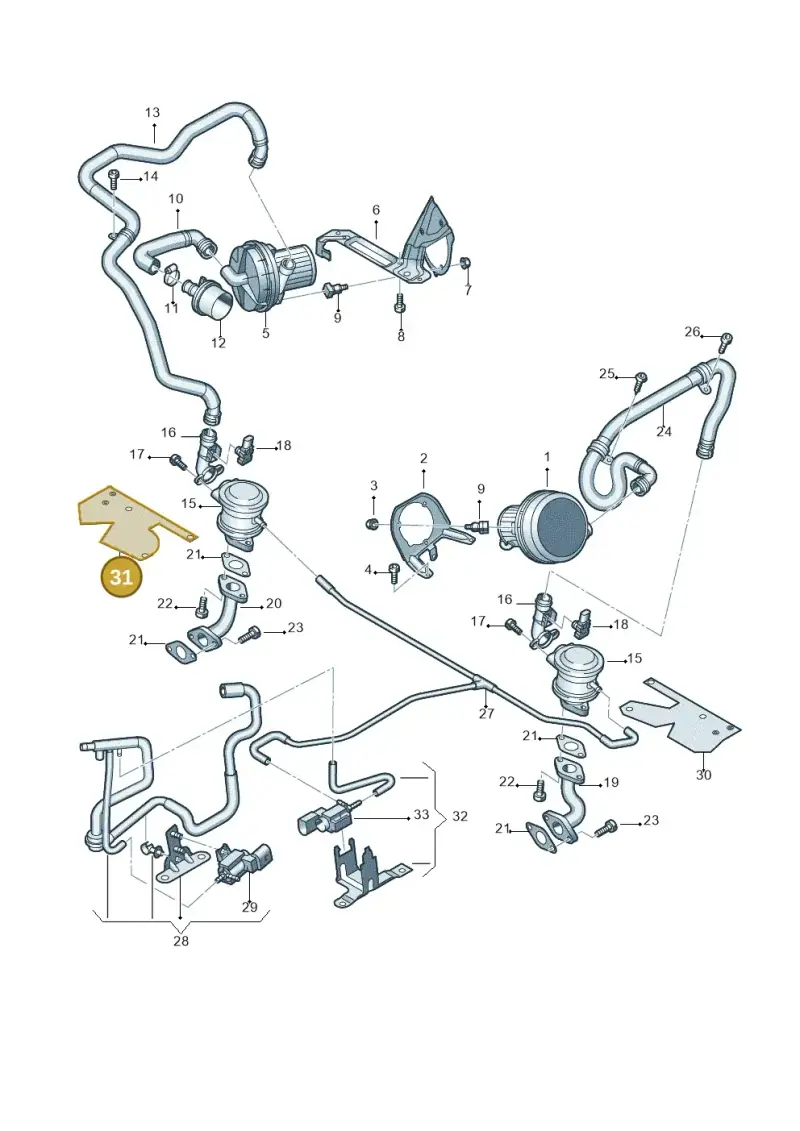 07L133106A — Audi R8 qu. 5.2 (2012-2015) diagram 618131350, position 31