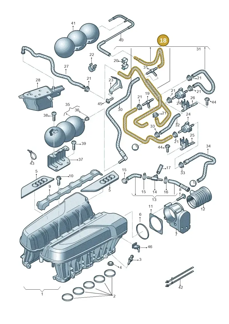 07L133240H — Audi R8                08> (2007-) diagram 618133150, position 18
