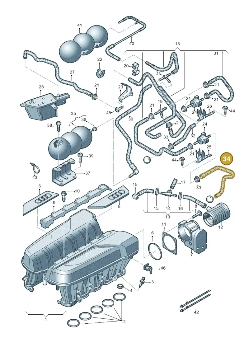 07L133394AC — Audi R8 qu. 5.2 (2012-2015) diagram 618133150, position 34