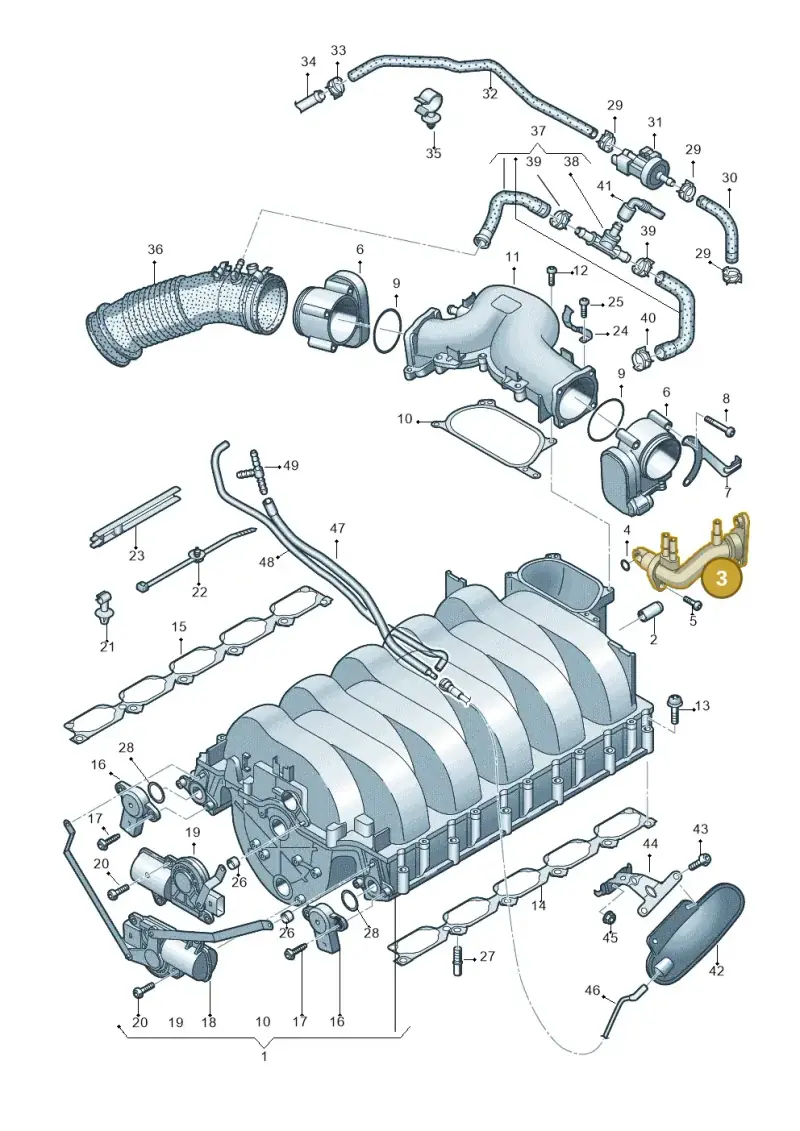 07L133424E — Audi A6 2.7 TDI (2008-2011) diagram 448133910, position 3