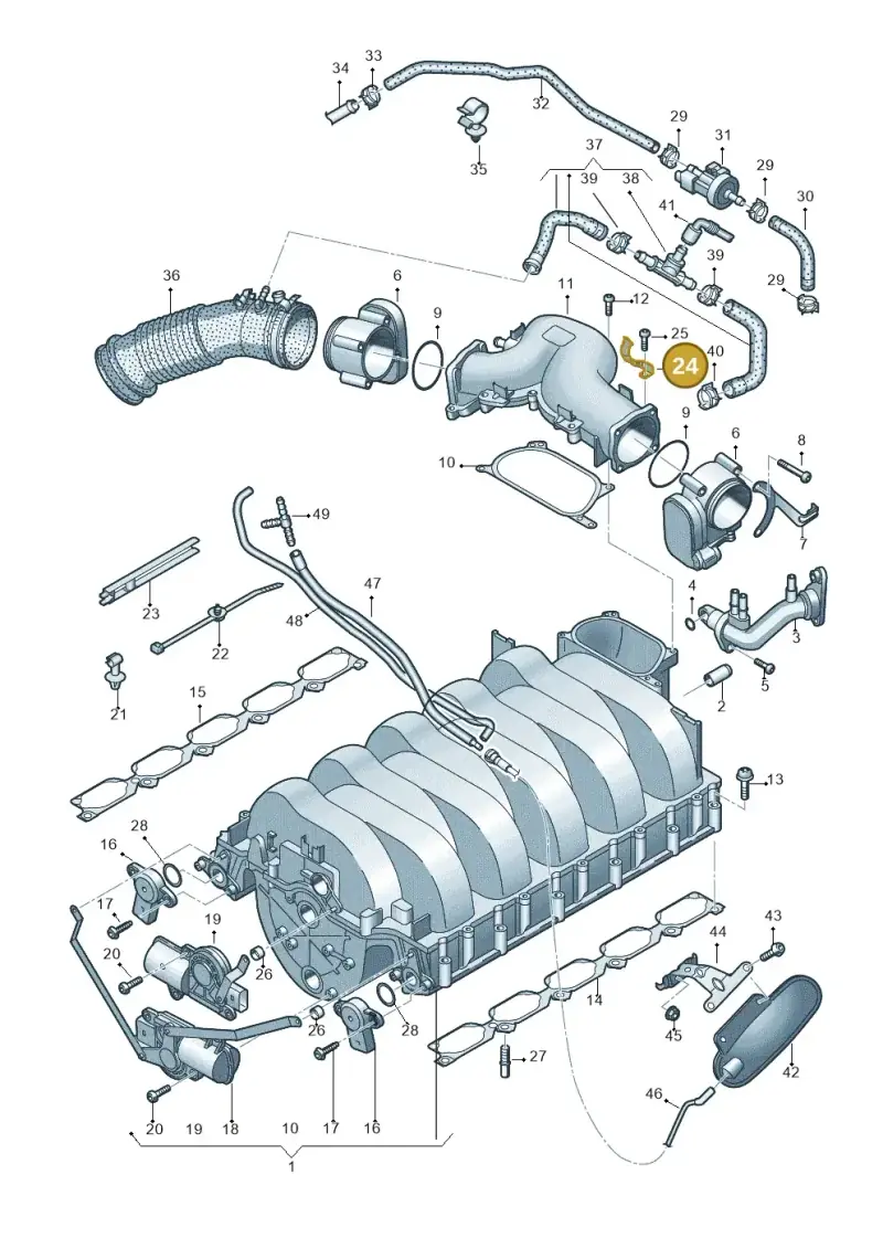 07L133519B — Audi A6 2.7 TDI (2008-2011) diagram 448133910, position 24