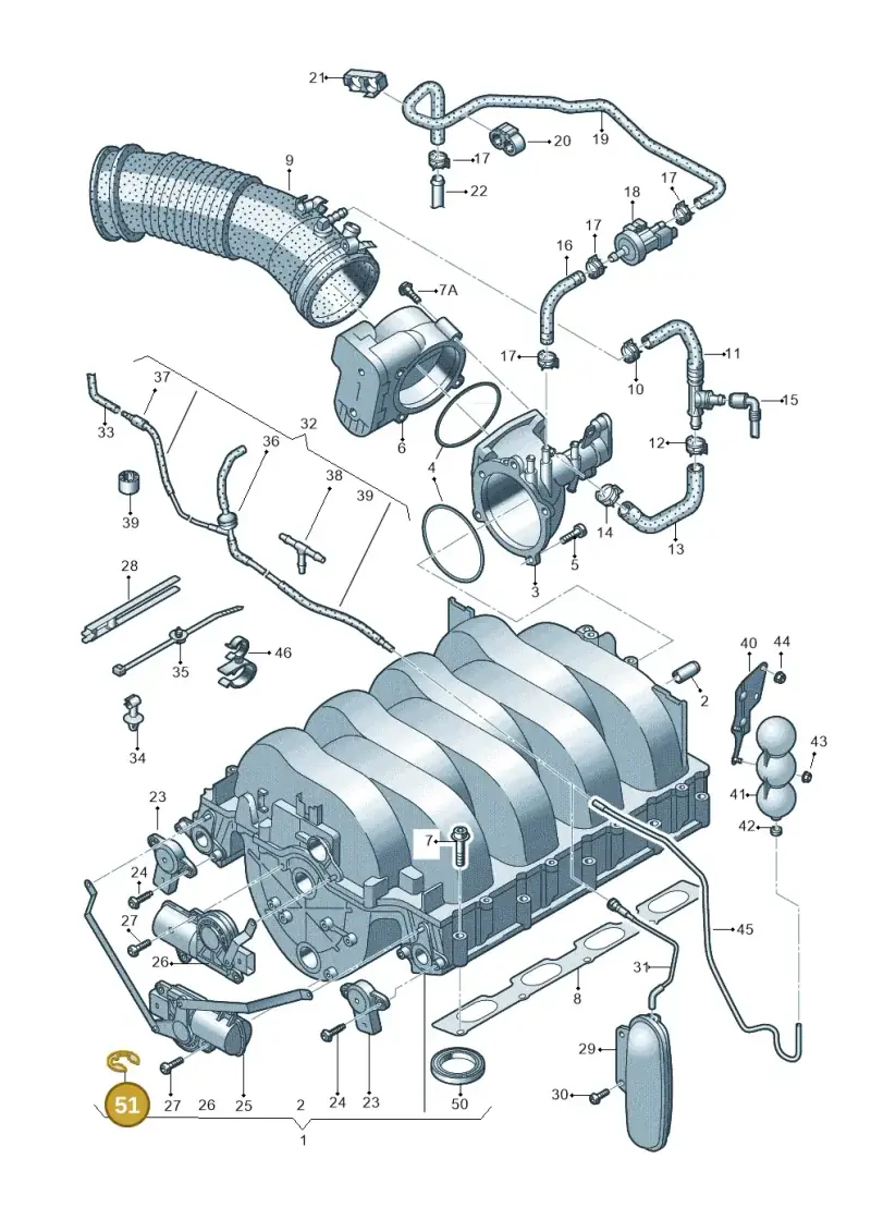 07L133556 — Audi A5/S5 Coupe       08> (2007-) diagram 603133820, position 51