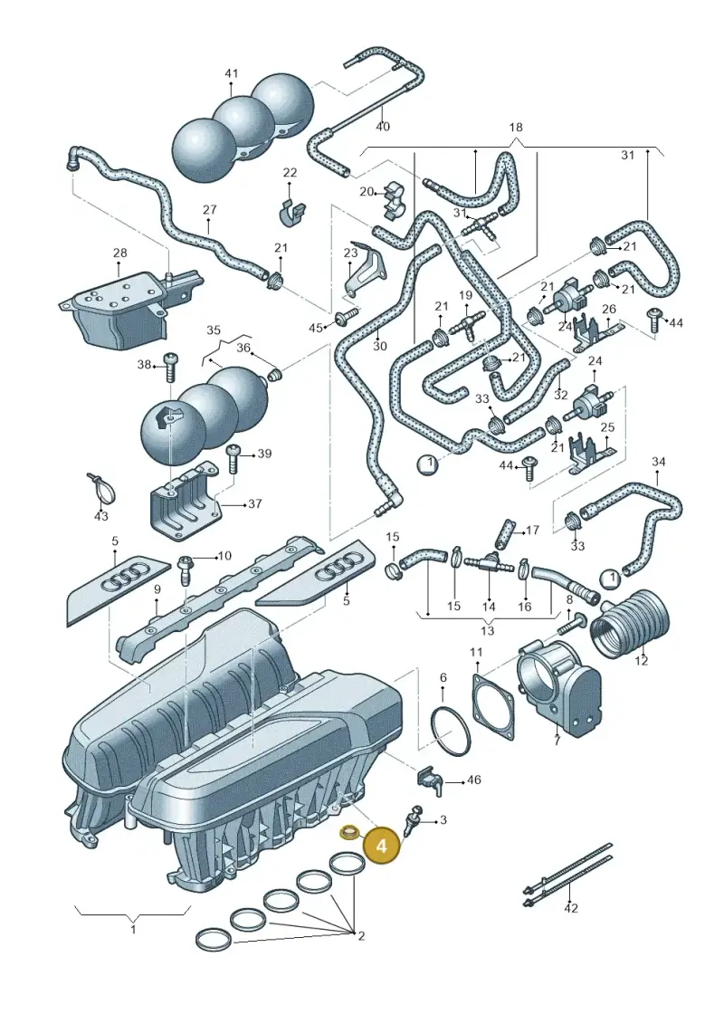 07L133588A — Audi R8 qu. 5.2 (2012-2015) diagram 618133150, position 4