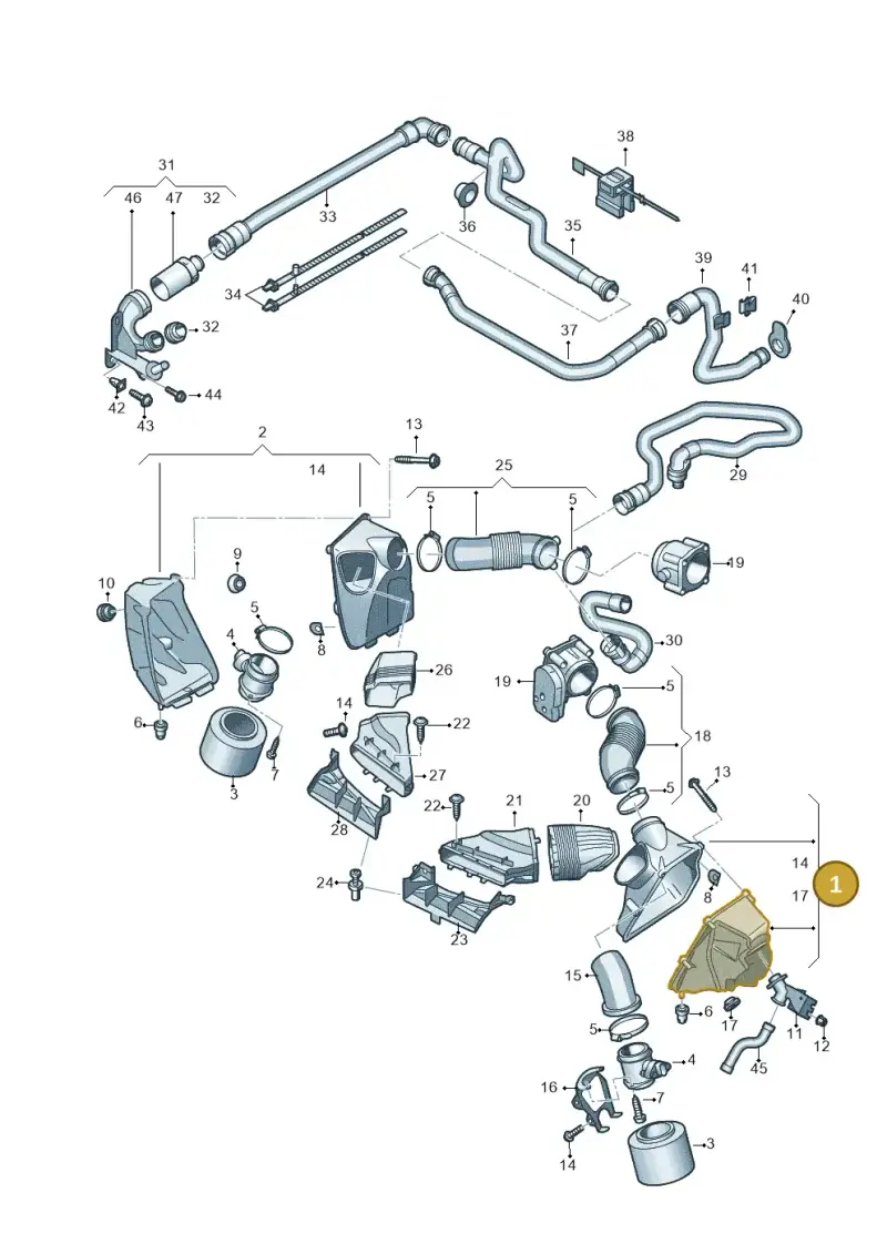 07L133835K — Audi A6 2.7 TDI (2008-2011) diagram 448133900, position 1
