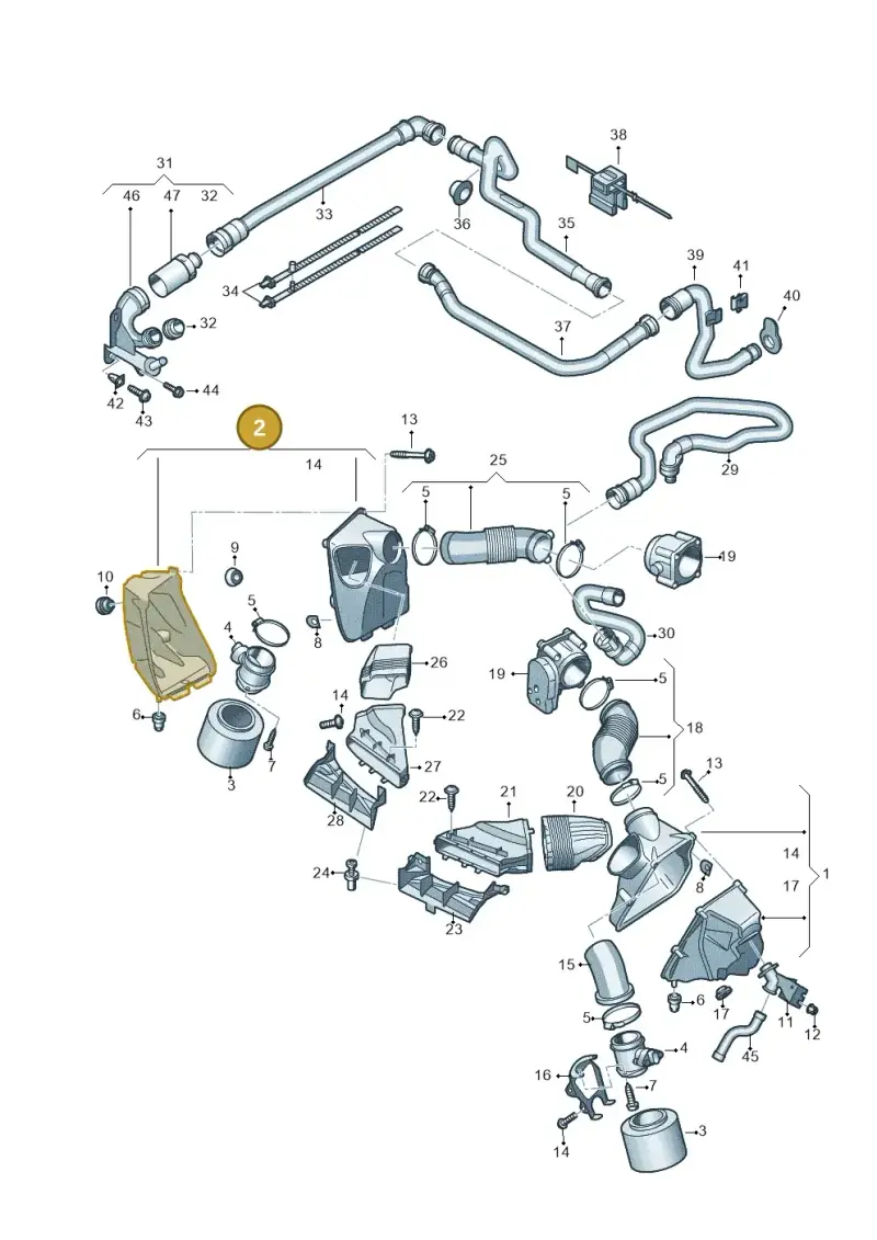 07L133836AF — Audi A6 2.7 TDI (2008-2011) diagram 448133900, position 2