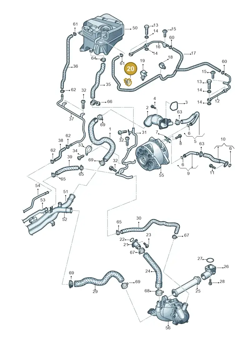 07L133847 — Audi R8 qu. 5.2 (2012-2015) diagram 618121400, position 20