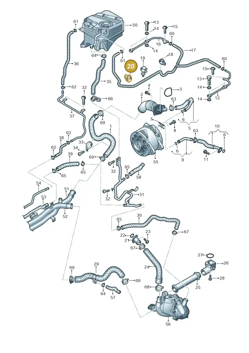 07L133847 — Audi R8 qu. 5.2 (2012-2015) diagram 752121410, position 20