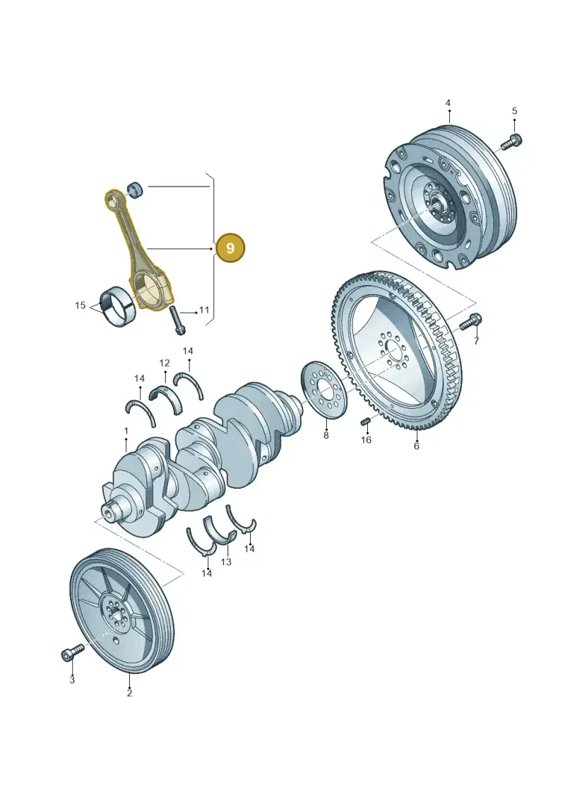 07L198401D — Audi RS4 Av. qu. 4.2 (2012-2015) diagram 695105000, position 9
