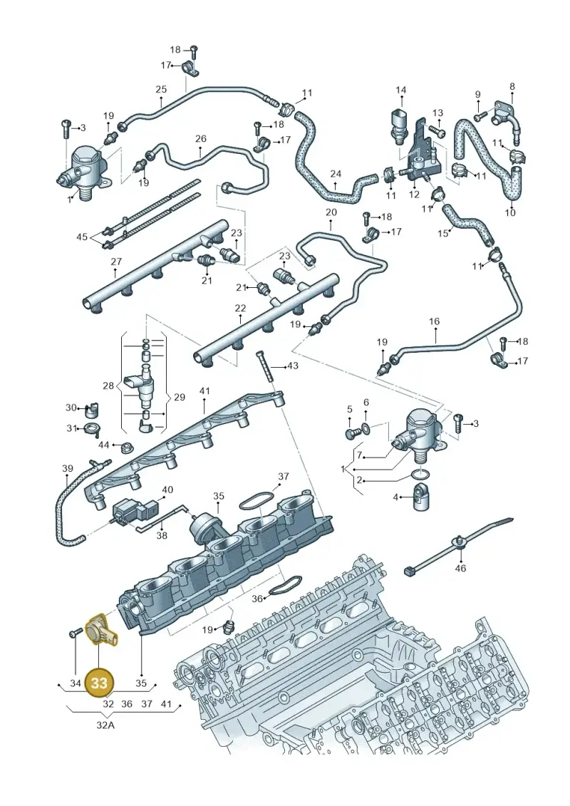 07L907386B — Audi R8 qu. 5.2 (2012-2015) diagram 618133250, position 33
